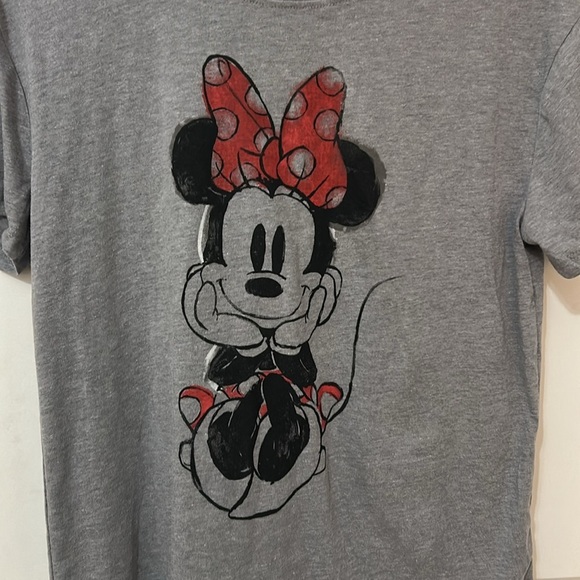 Disney Minnie Mouse Short Sleeve Tee shirt, size small gray women’s NWT - Picture 2 of 6